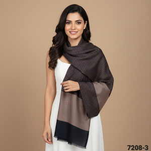 Écharpe pour femme en laine fine et soie, tissée à carreaux, longue, respirante, séchage rapide, durable, légère - Product Image 1