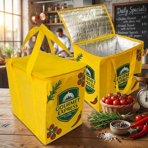 Sac isotherme personnalisé avec logo, pliable, imperméable, non tissé, 20L 24L, sac à lunch pour extérieur, fermeture éclair écologique, OEM - Product Image 2