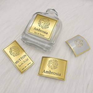 Etiquetas metálicas personalizadas de moda con logotipo en relieve 3D para botellas de perfume - Product Image 3