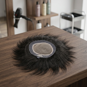 Prothèse capillaire Miraje Taz Hair à ondulations naturelles en cheveux Remy pour hommes - Base en soie 38 mm - Product Image 1