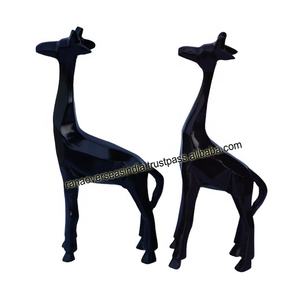 Figura de jirafa de metal moderna, par de esculturas de animales de aluminio con base rectangular, impresión personalizada, decoración del hogar y artículos de regalo - Product Image 3