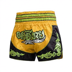 Pantalones Cortos de Muay Thai Unisex Rosa y Negro con Logotipo Estampado por Transferencia Térmica en la Espalda, Ropa de Entrenamiento de MMA y Boxeo para Adultos, Corte Regular, Tela Elástica - Product Image 4