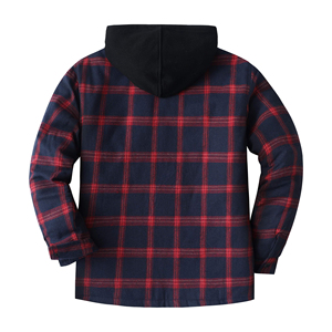 Nouvelle collection Automne Hiver 2026 – Sweat à capuche en flanelle épaisse pour homme, à manches longues, avec fermeture éclair et boutons, motif écossais, décontracté et chaud - Product Image 2