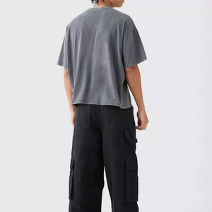 T-shirt unisexe surdimensionné en coton pas cher avec impression personnalisée du logo 2026, transferts thermiques et broderies pour hommes - Product Image 3