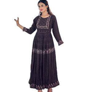 Último diseñador de muselina de viscosa pura, vestido Anarkali impreso Digital, alta calidad, zona Fab, indio, étnico, Saree, fiestas hechas de Organza - Product Image 1