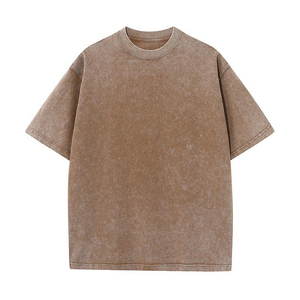 เสื้อยืดโอเวอร์ไซส์พิมพ์ลายกราฟิกสไตล์วินเทจแบบย้อมสีเอซิดสำหรับผู้ชาย ขายส่งเสื้อยืดเปล่าเนื้อหนาแบบย้อมสีเอซิด - Product Image 4