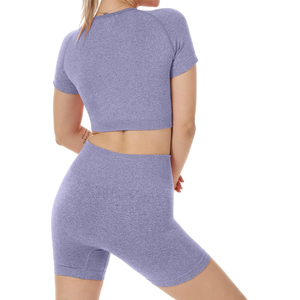 Casual Wear Wholesale High Quality Women Sports Gym Wear Workout <b>Set</b> Crop Top 2 Piece Seamless Sleeveless Yoga <b>Set</b> - Product Image 6