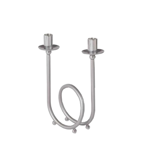 Anodized Spiral <b>Candlesticks</b> <b>Silver</b> - Product Image 1