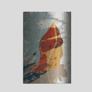 Peinture de panneau en métal Art Déco suspendue avec conception de feuille tombante pour décoration murale de salon - Product Image 5