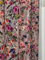 Rideau en velours tissé de style moderne, gris clair, rose poudré, imprimé floral, taille personnalisable, forte occultation