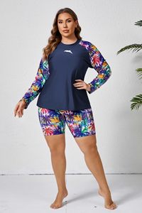 Traje de Baño de Dos Piezas para Mujer, Manga Larga, Bloques de Color, con Protección Solar de Secado Rápido para Surf y Actividades al Aire Libre - Product Image 4