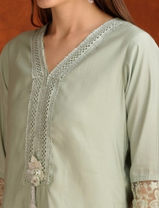 KV Women's <b>Silk</b> Reversible Wrinkle-Free Quick Dry Autumn <b>Kurta</b> Pant Dupatta Set - Product Image 3