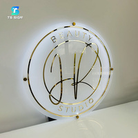 Enseigne lumineuse LED ronde moderne pour salon de beauté, enseigne personnalisée avec logo de marque illuminé, enseigne murale pour boutique
