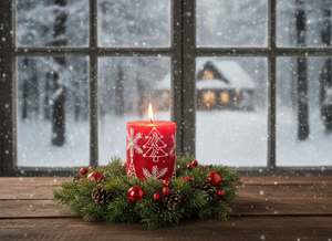 Elegante vela de parafina roja para Navidad (7,6 x 7,6 cm) para pedidos al por mayor, ecológica, añade un cálido brillo festivo a la decoración de tu hogar. - Product Image 2