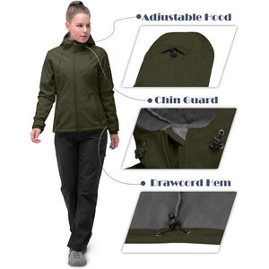 Veste Softshell matelassée chauffante pour femme, en tissu à mémoire de forme imprimé, imperméable et respirante, pour l'hiver/l'automne - Product Image 4