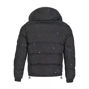 Chaqueta Acolchada con Capucha para Hombre, Negra, Diseño Sólido, Resistente al Viento, Impermeable, Ecológica, Ropa de Invierno Informal, Gruesa, de Poliéster - Product Image 4