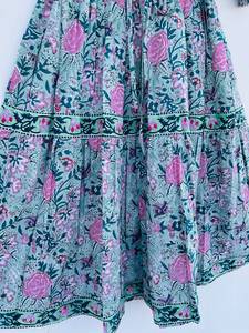 Trendy Indian Block Print Women's Girls' Pure Cotton Maxi Dress Casual Summer Evening Party Long Midi Bulk Natural Pattern Hot! - Product Image 6