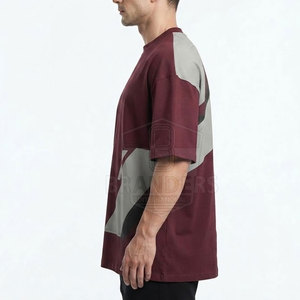 เสื้อยืดผู้ชายทรงโอเวอร์ไซส์สุดเทรนดี้ ผ้าคอตตอนหนานุ่ม ทรงหลวม บ็อกซี่ฟิต ไหล่ตก แขนสั้น คอเสื้อแบบสตรีทแวร์ เสื้อเปล่าสำหรับงานสกรีน เสื้อผ้าสั่งทำได้ - Product Image 4