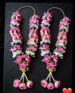 Paire de Varmala en fleurs artificielles avec pompons de perles, Jaimala, parfait pour les mariages/cérémonies, accessoire de mariage Varmala, Jaimala - Product Image 4