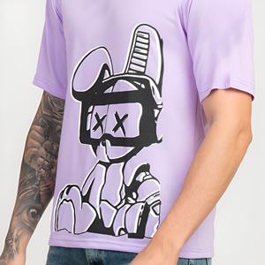 Camiseta Gráfica de Dibujos Animados para Hombre, Estilo Casual Urbano, Manga Corta, Algodón Estampado, Moda Urbana, Top de Verano - Product Image 5