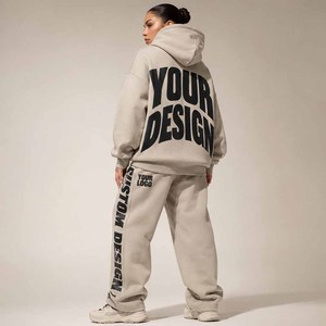 Conjunto de Sudadera con Capucha y Logotipo para Mujer, Chándal Unisex de Forro Polar, Ropa Deportiva Informal con Estampado de Letras de Longitud Completa - Product Image 3