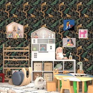 Carta da Parati Adesiva Effetto Tigre, Carta Adesiva Vintage con Pavone, Murale Floreale Animale Acquerello, Vinile Autoadesivo Impermeabile per Pareti - Product Image 6