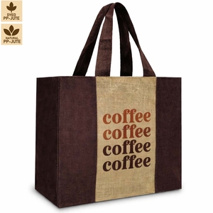 Sac fourre-tout promotionnel en jute naturel, sac de shopping promotionnel 40x33x20 cm, logo personnalisé, vente en gros, OEM, marque privée, modèle SS314 - Product Image 1