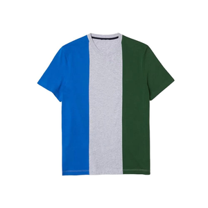 Ensemble t-shirt et short homme bicolore bleu, vert et blanc, tenue décontractée deux pièces respirante en polyester pour l'été - Product Image 3