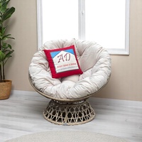Chaise pivotante en poly rotin résistante aux intempéries et au design moderne Coussin de chaise pivotante de jardin avec cadre en aluminium Meubles de patio extérieur