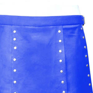 Kilts en cuir pour hommes, faits à la main, en cuir véritable, jupe utilitaire, style gothique, bleu - Product Image 4