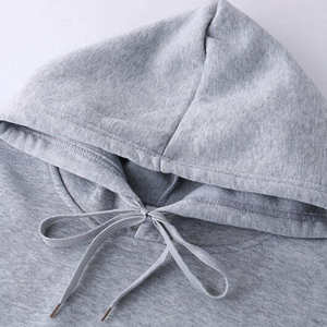 Men's Gray Hooded Sweatshirt Regular Fit Cotton Casual Autumn Wear Pocket Design Knitted Solid Color - Product Image 4