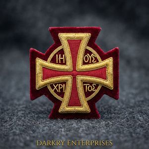 Insignia de la Gran Logia Provincial con hilo de oro, parche bordado a mano con el escudo, insignia masónica para blazer con corona, hecho a medida - Product Image 3