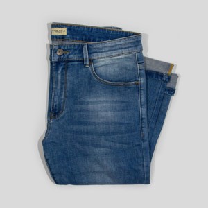High Quality <b>Men's</b> Formal High Waist Solid Breathable <b>Woven</b> Polyester/Cotton Cross-pants Regular Fit Washed Finish Spring Jeans - Product Image 2