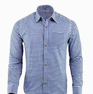 <b>Men</b>’s <b>Blue</b> Bavarian Oktoberfest <b>Shirt</b> Heritage Trachten Cotton Long Sleeve S to 4XL - Product Image 1