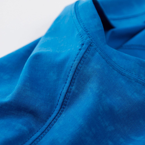 T-shirt en tricot à manches courtes pour homme, bleu foncé, col rond, couleur unie, vêtement décontracté - Product Image 6