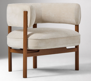 Sillón Moderno Tapizado para Sala de Estar, Sillón de Madera con Estructura de Madera Maciza, Asiento para Interiores del Hogar - Product Image 2