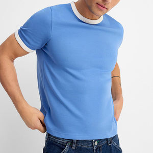 <b>Tshirts</b> for Men Ringer T shirt Retro Fit Wholesale Cotton Blank <b>Tshirt</b> Customised Logo Design Short-sleeve Solid Colour <b>Tshirt</b> - Product Image 5