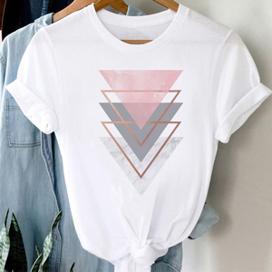 Camiseta de Mujer, Corte Ajustado, Cuello Redondo, Manga Corta, Tejido de Lana, Informal, Primavera/Verano - Product Image 5