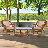 Ensemble de terrasse Kingdom en rotin moderne, canapé 2 places et fauteuil, mobilier d'extérieur pour hôtel et jardin, confortable, durable, fait main