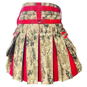 กิ๊ลท์ลายพรางสก็อตสีแดงสำหรับผู้ชายปี 2026 กิ๊ลท์ผ้าฝ้ายไฮแลนด์แบบจีบ กิ๊ลท์แฟชั่น - Product Image 2