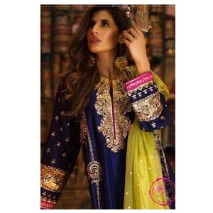 2021 vente chaude traditionnelle soie Salwar Kameez pakistanais indien mariage Collection brodé en mousseline de soie fête porter costume fait - Product Image 1
