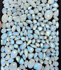 Piedras Preciosas Naturales Sueltas de Alta Calidad, Mezcla de Tamaños y Formas, Lote de Alta Potencia, Piedra Lunar Azul Claro Cabujón para Joyería - Product Image 2