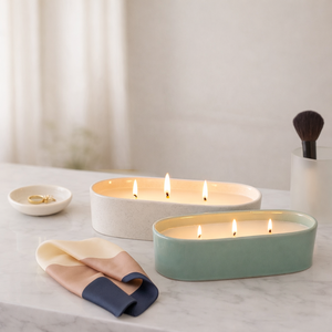 Recipiente de Cerámica Texturizada de Lujo para Velas, Pared Gruesa, Resistente al Calor, Interior Liso, Duradero, Decoración de Hogar de Lujo, Portavelas Individual - Product Image 3