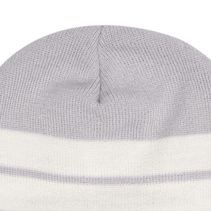 Bonnet tricoté rayé tendance 2026 avec patch de marque personnalisé, dégradé gris, chapeau d'hiver, casquette streetwear urbaine, vente en gros - Product Image 6