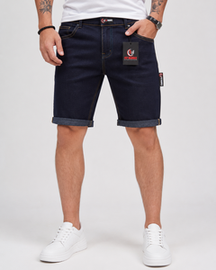 Shorts Bermuda Homme FLY Hunnle en Toile Déchirée, Taille Mi-Haute, Style Décontracté, Tissu Coton Noir Délavé, Séchage Rapide, Respirant, Étiquette de Marque - Product Image 2