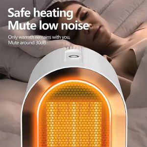 Riscaldatore elettrico 1200W ad alta efficienza energetica ventilatore portatile con regolazione a due velocità per uso interno ufficio regolabile calore (bianco) - Product Image 3