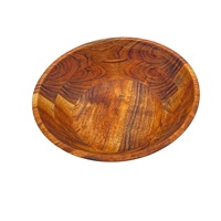 Bol à salade en bois massif artisanal, bol à fruits en bois d'acacia, centre de table, décoration de cuisine en bois naturel, cadeaux