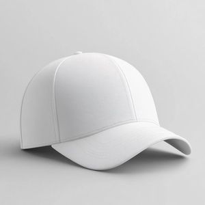 Casquette de baseball personnalisée blanche brodée, ajustable, 5 panneaux, en toile, visière incurvée, fermeture auto-agrippante pour le sport - Product Image 6