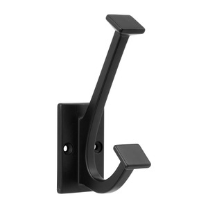 Modern <b>Black</b> Metal Wall Mounted Hook Heavy-Duty Single Coat Hook for <b>Clothing</b> Drill Installation - Product Image 5