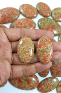Wholesale Natural Unakite Cabochon Flat Back Green Red Gemstones Crystals Minerals Bulk Wholesale Supplier - Product Image 4